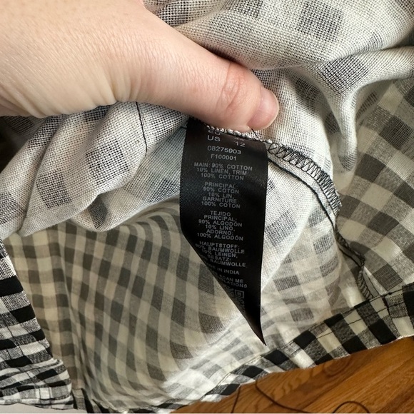 ASOS | Black and White Gingham Tiered Skirt Mini Dress Size 12 NWT - Picture 5 of 6